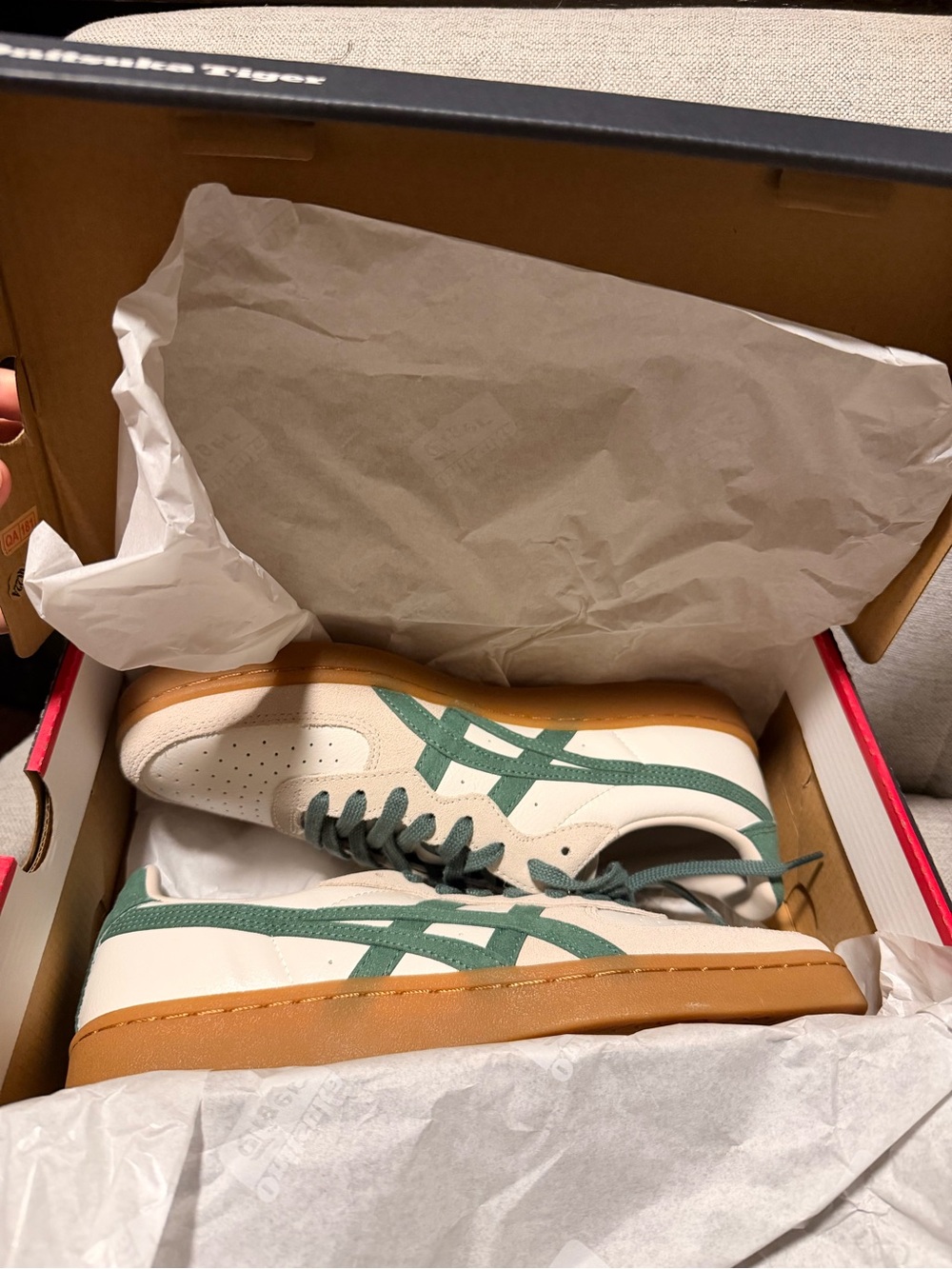 Brand New Onitsuka Tiger shoes GSM 1183A353 128 CREAM HIKING GREEN
